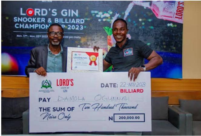 Lord’s London Dry Gin Sponsors Lagos Country Club Snooker Tournament 2023